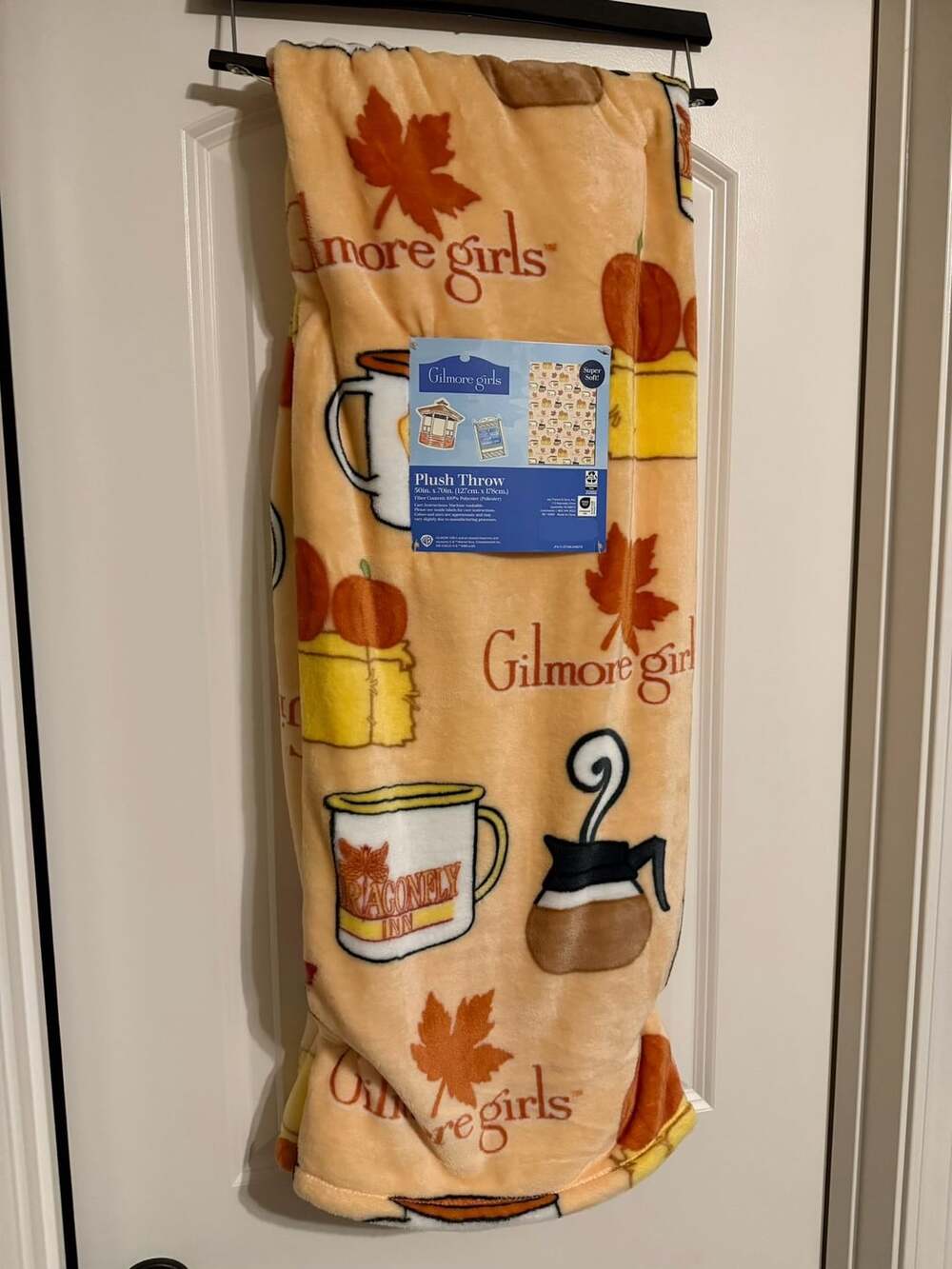 Gilmore Girls Plush Throw Size 50in x 70in Fall Coffee Pumpkin Blanket